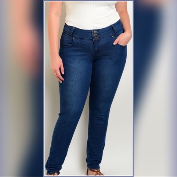 NEW Dark Denim Pleated Back Plus Size 18 - Picture 3 of 7